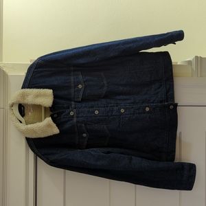 J. Crew lined Japanese denim trucker jacket by Wallace and Barnes